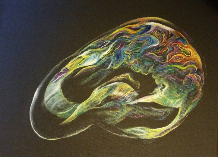 Thought Bubble II Oil on Canvas Cat Jones
