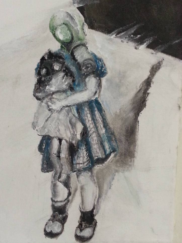 "What Could Possibly Go Wrong" Oil on canvas By Cat Jones 