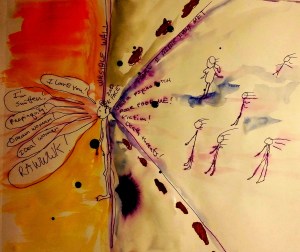 Shit Talking Liar Gouashe and Ink on Paper