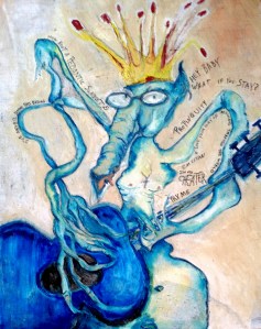(Would-Be) Busker King for a Day Oil on Canvas