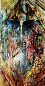 "Thirsty in Brooklyn" Oil on canvas, by Cat Jones