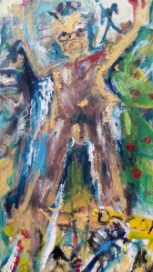 Flaccid-Dicked Basement Troll Oil on Canvas