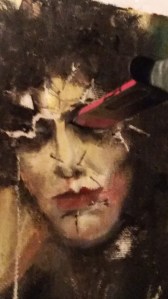 Die Alone Mixed Media (Oil, Canvas, and a Blade)