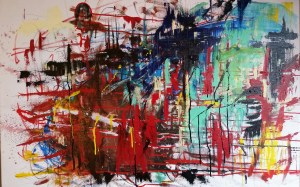 Lower East Side, 30 floors up Oil and acrylic on canvas 