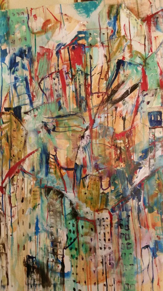 Edge of Central Park Oil and acrylic on canvas