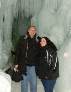Adam and Jennifer, on a trip together back in happier times. 